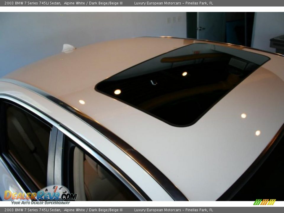 2003 BMW 7 Series 745Li Sedan Alpine White / Dark Beige/Beige III Photo #24