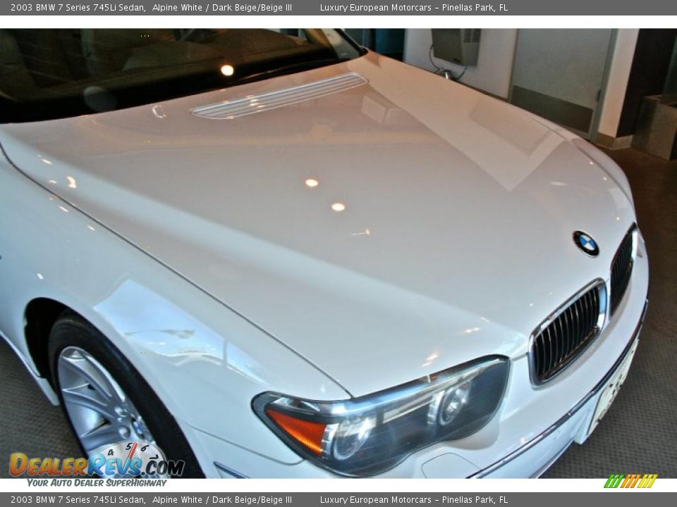 2003 BMW 7 Series 745Li Sedan Alpine White / Dark Beige/Beige III Photo #25