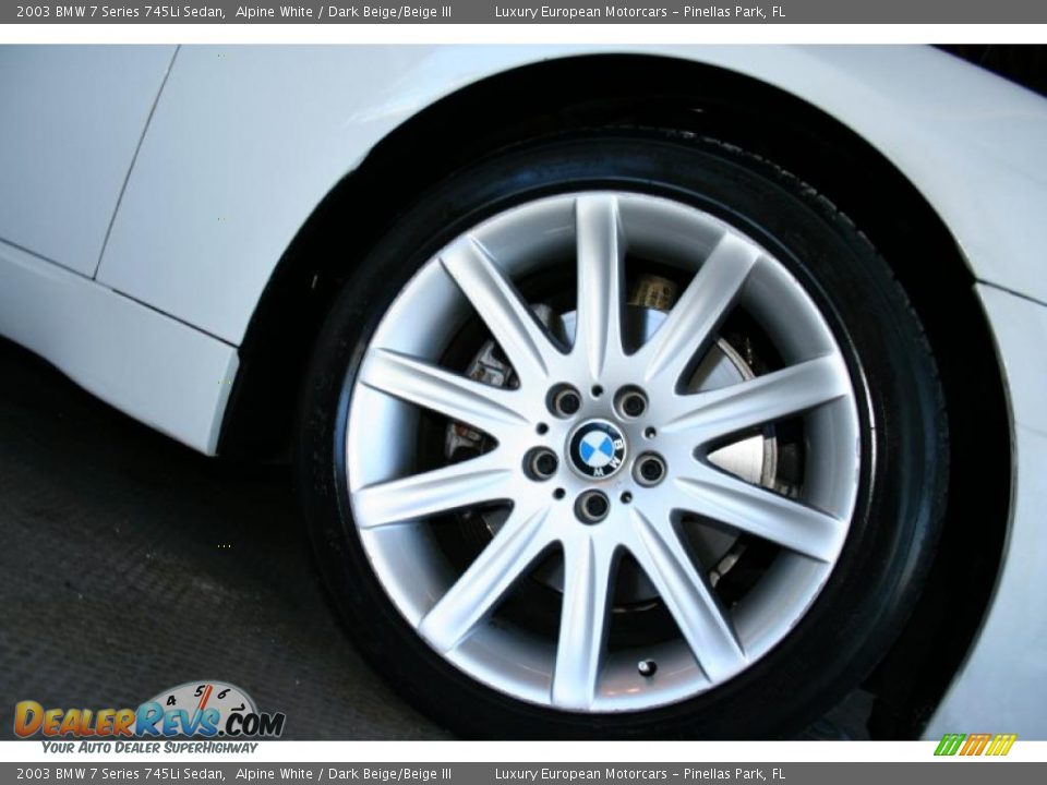 2003 BMW 7 Series 745Li Sedan Alpine White / Dark Beige/Beige III Photo #26