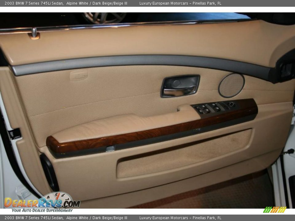 2003 BMW 7 Series 745Li Sedan Alpine White / Dark Beige/Beige III Photo #28