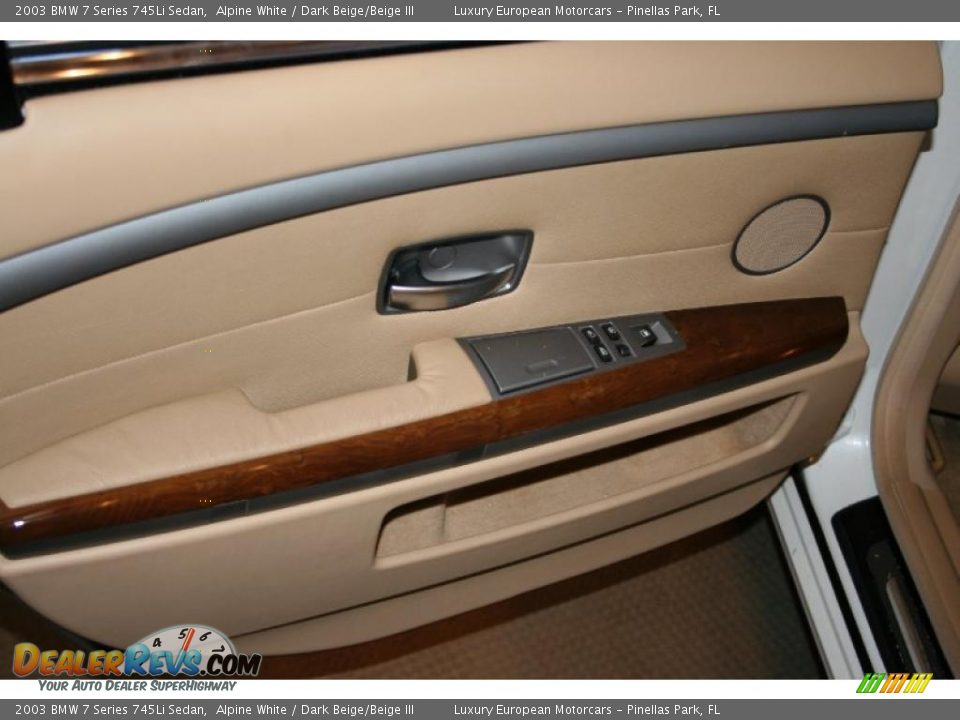 2003 BMW 7 Series 745Li Sedan Alpine White / Dark Beige/Beige III Photo #29