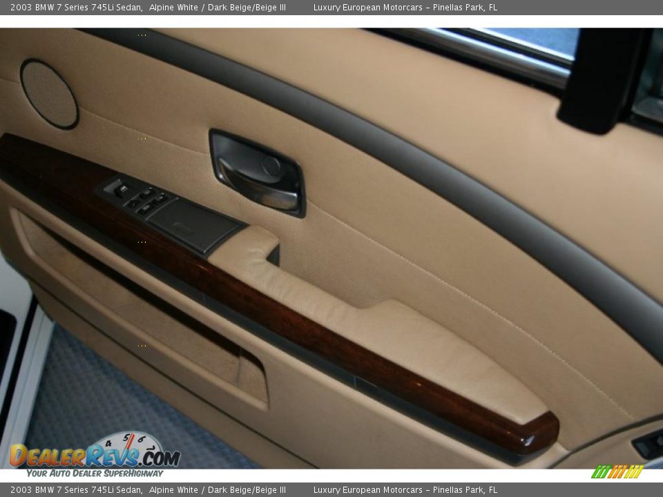 2003 BMW 7 Series 745Li Sedan Alpine White / Dark Beige/Beige III Photo #30