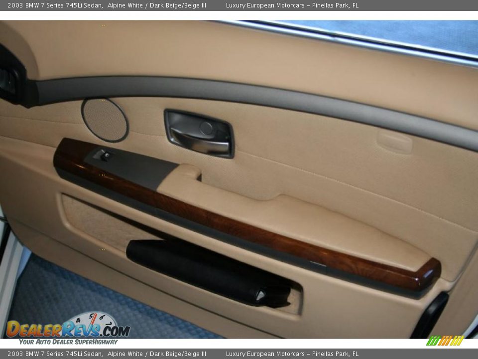 2003 BMW 7 Series 745Li Sedan Alpine White / Dark Beige/Beige III Photo #31