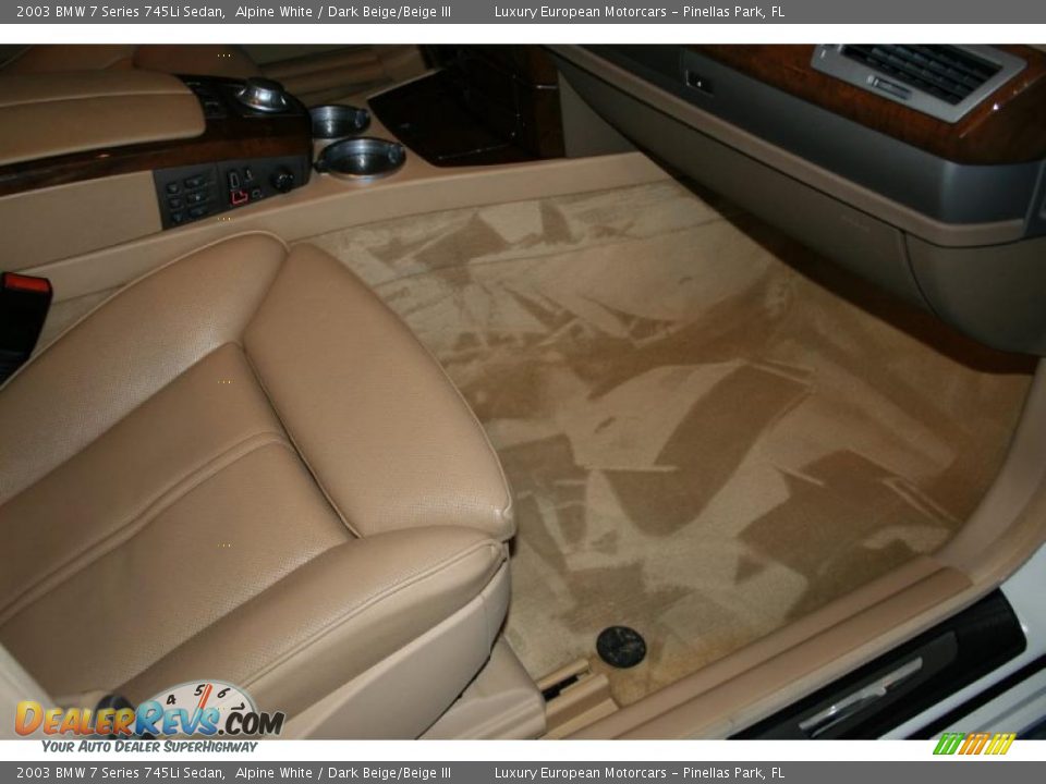 2003 BMW 7 Series 745Li Sedan Alpine White / Dark Beige/Beige III Photo #33