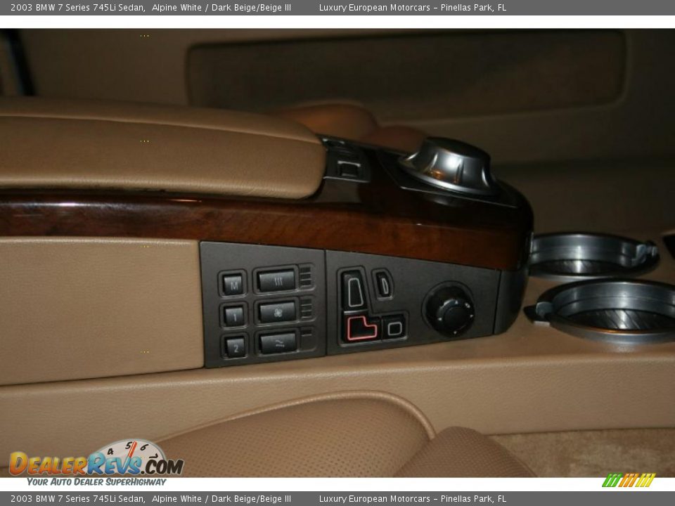 2003 BMW 7 Series 745Li Sedan Alpine White / Dark Beige/Beige III Photo #34