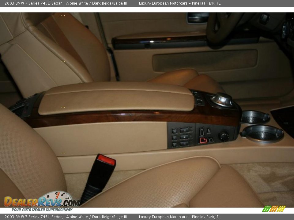 2003 BMW 7 Series 745Li Sedan Alpine White / Dark Beige/Beige III Photo #35