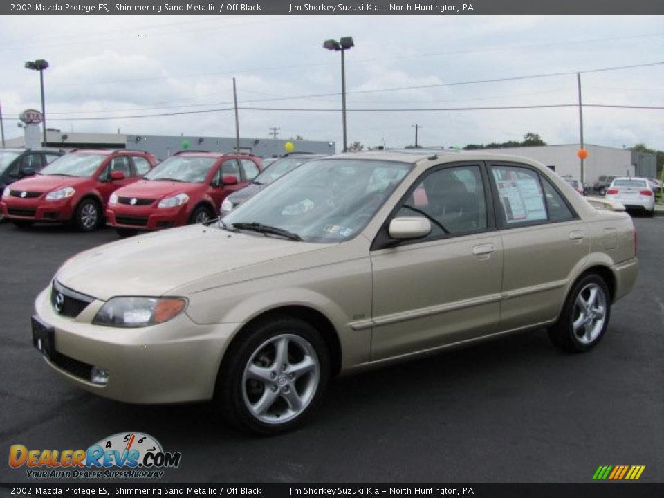 2002 Mazda Protege ES Shimmering Sand Metallic / Off Black Photo #6