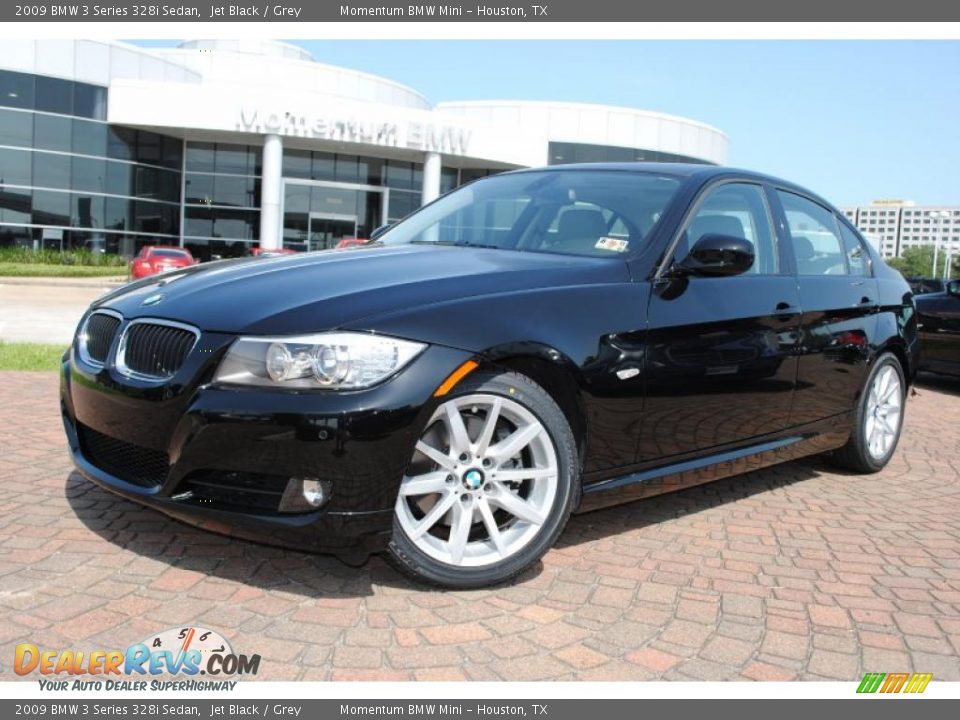 2009 BMW 3 Series 328i Sedan Jet Black / Grey Photo #1