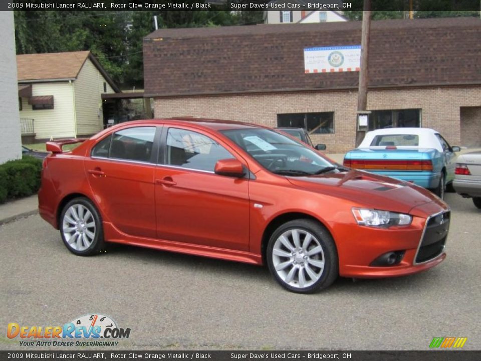 2009 Mitsubishi Lancer RALLIART Rotor Glow Orange Metallic / Black Photo #2