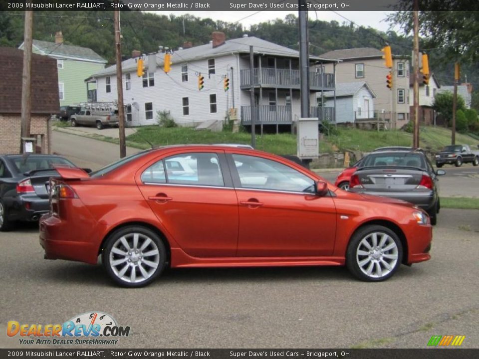 2009 Mitsubishi Lancer RALLIART Rotor Glow Orange Metallic / Black Photo #3