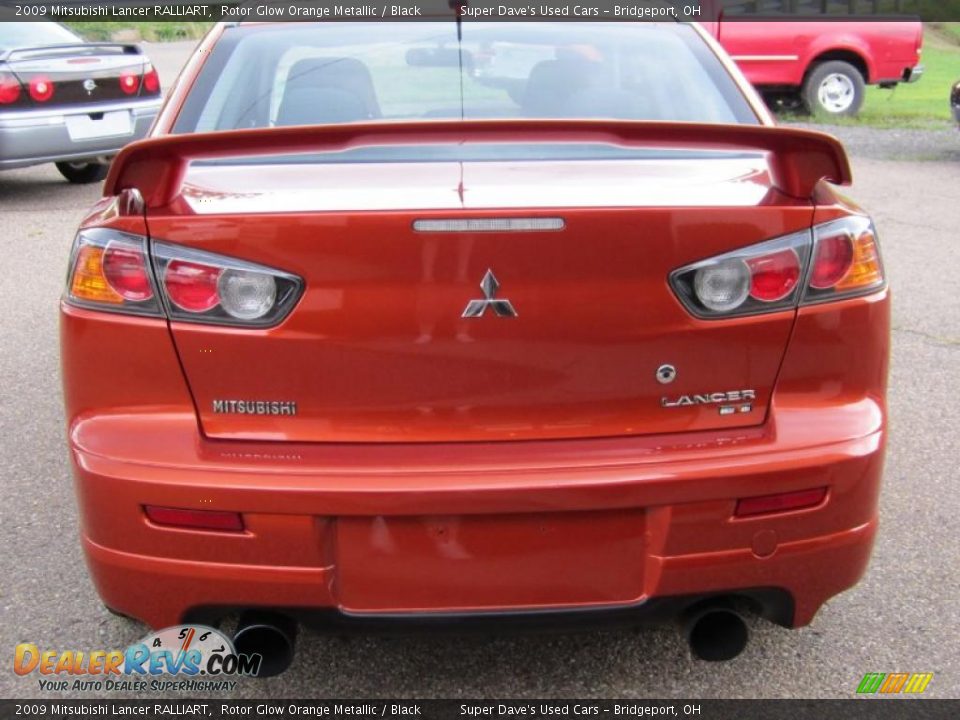 2009 Mitsubishi Lancer RALLIART Rotor Glow Orange Metallic / Black Photo #4