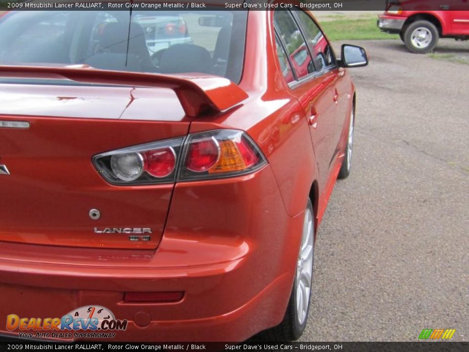 2009 Mitsubishi Lancer RALLIART Rotor Glow Orange Metallic / Black Photo #5