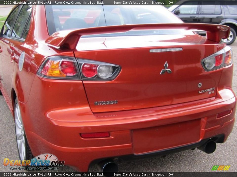 2009 Mitsubishi Lancer RALLIART Rotor Glow Orange Metallic / Black Photo #6