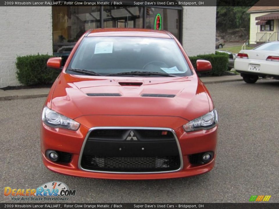 2009 Mitsubishi Lancer RALLIART Rotor Glow Orange Metallic / Black Photo #12