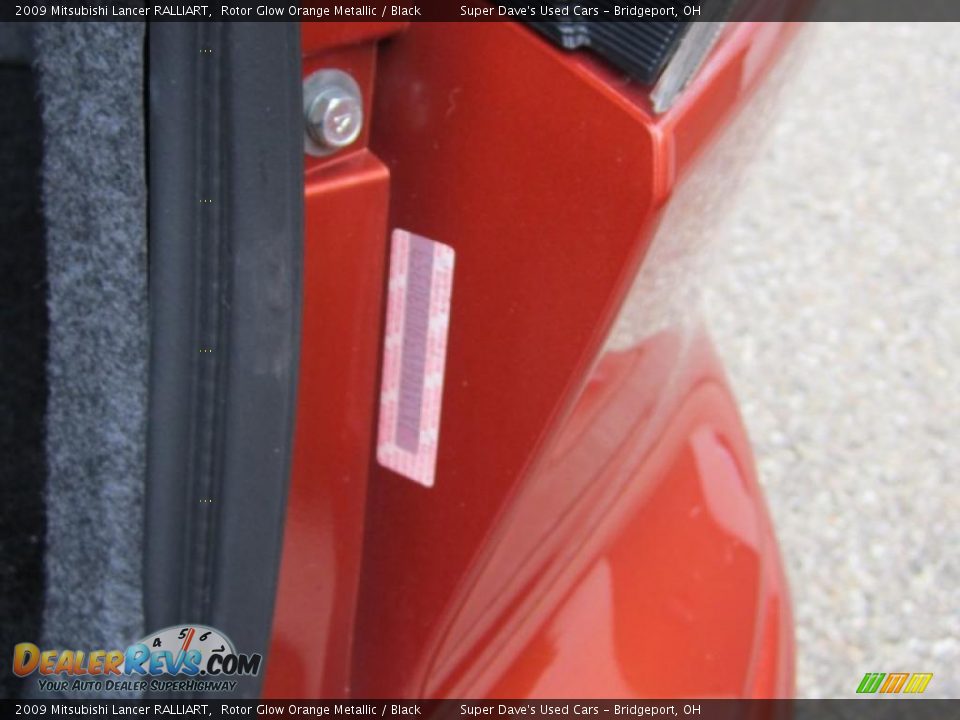 2009 Mitsubishi Lancer RALLIART Rotor Glow Orange Metallic / Black Photo #16
