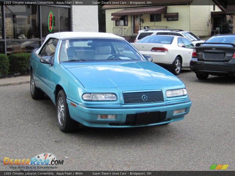 1993 Chrysler Lebaron Convertible Aqua Pearl / White Photo #1