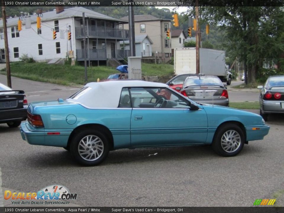 1993 Chrysler Lebaron Convertible Aqua Pearl / White Photo #4