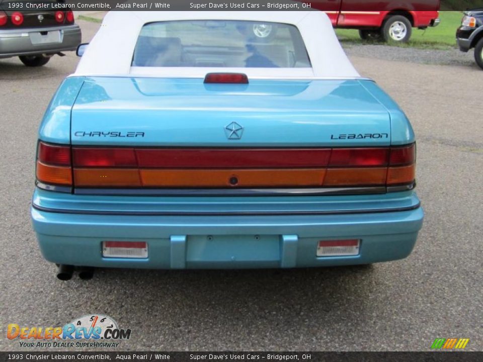 1993 Chrysler Lebaron Convertible Aqua Pearl / White Photo #6