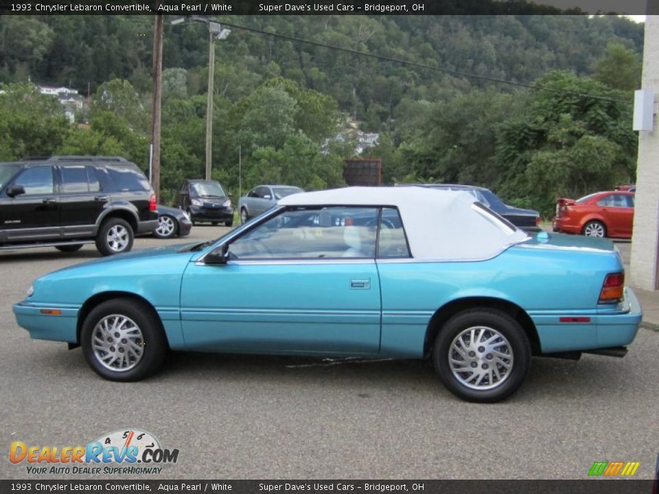 1993 Chrysler Lebaron Convertible Aqua Pearl / White Photo #8