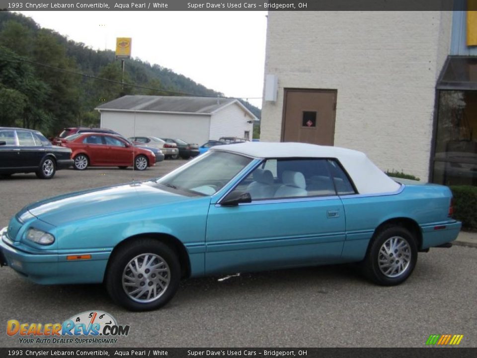 1993 Chrysler Lebaron Convertible Aqua Pearl / White Photo #9
