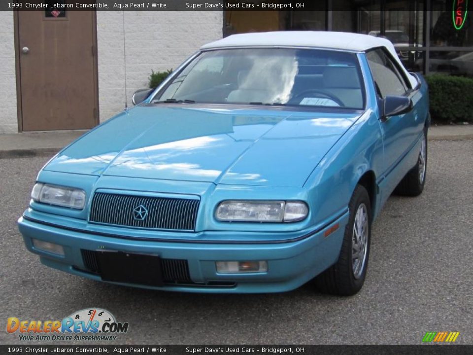 1993 Chrysler Lebaron Convertible Aqua Pearl / White Photo #11