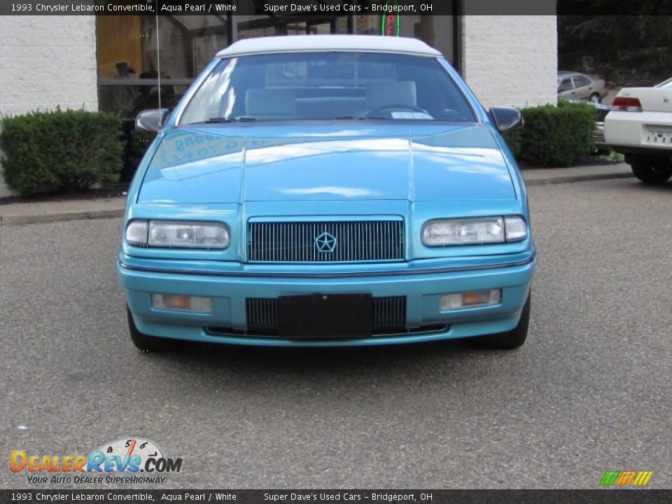 1993 Chrysler Lebaron Convertible Aqua Pearl / White Photo #12