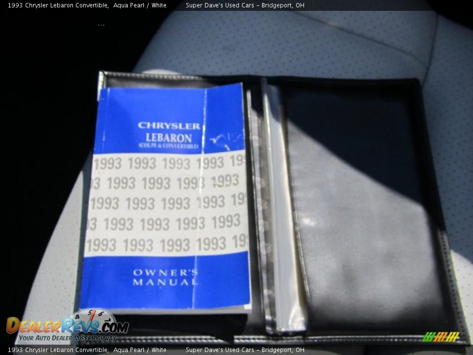1993 Chrysler Lebaron Convertible Aqua Pearl / White Photo #23