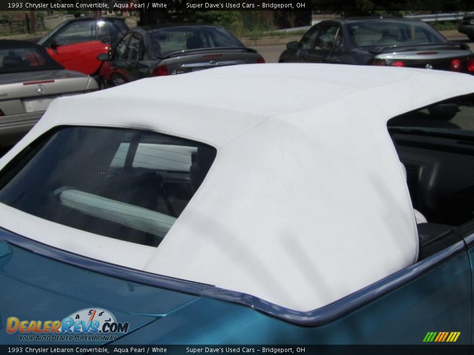 1993 Chrysler Lebaron Convertible Aqua Pearl / White Photo #26