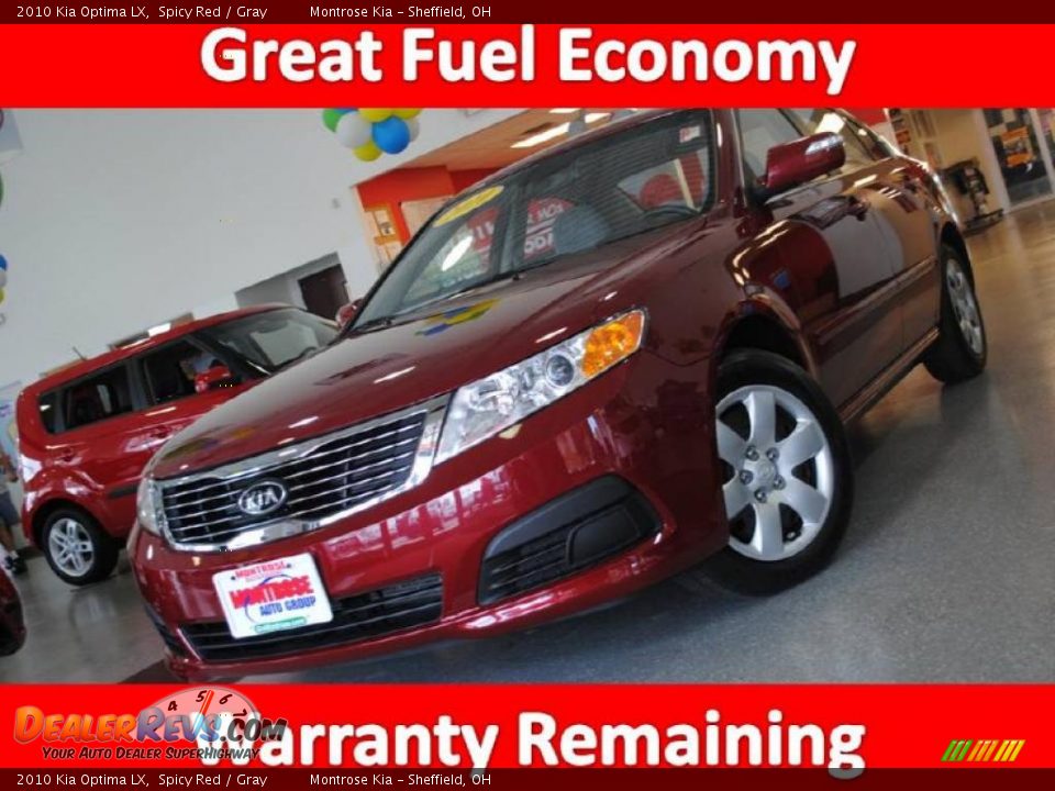2010 Kia Optima LX Spicy Red / Gray Photo #1