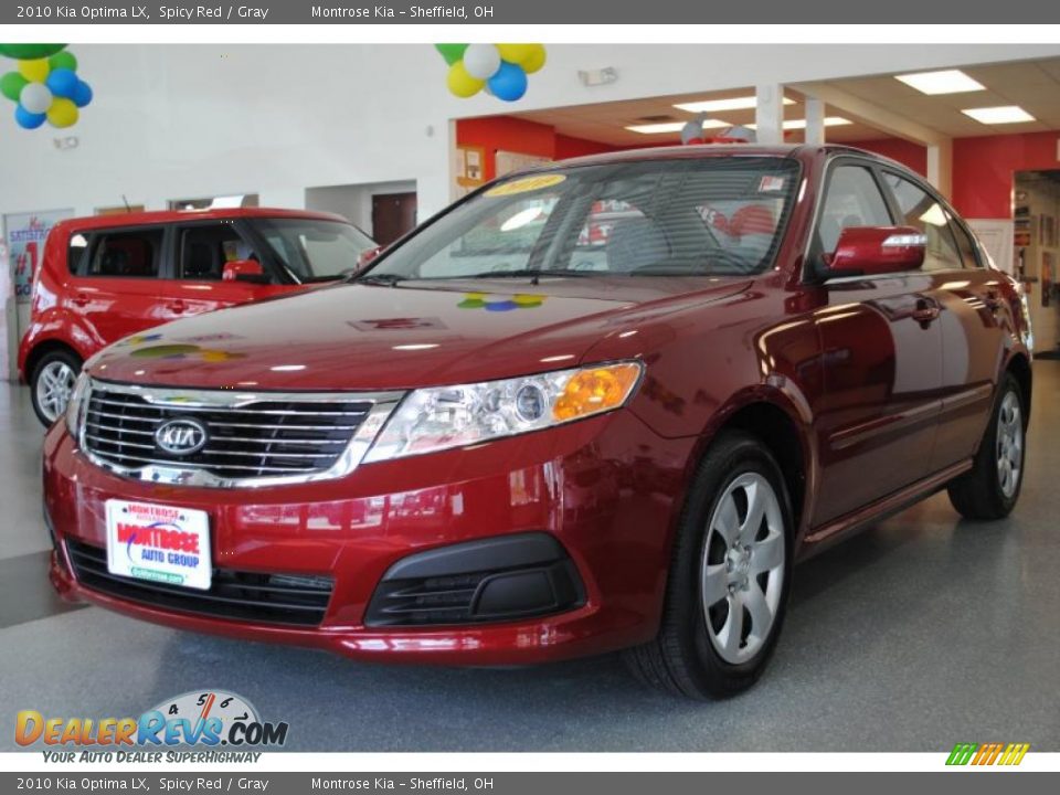 2010 Kia Optima LX Spicy Red / Gray Photo #2