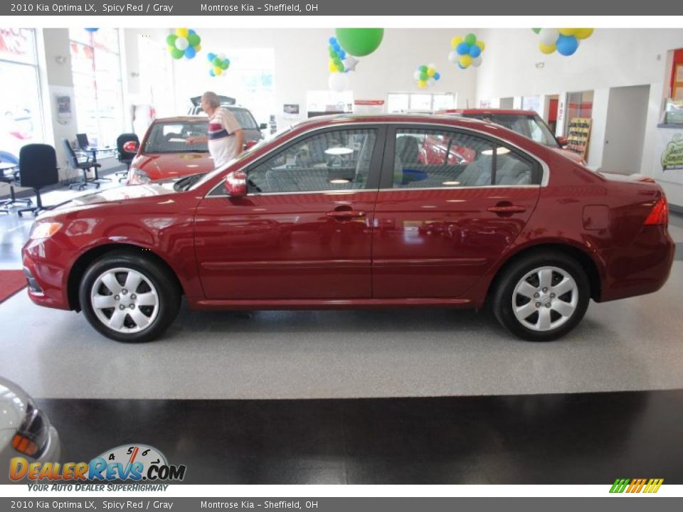2010 Kia Optima LX Spicy Red / Gray Photo #3