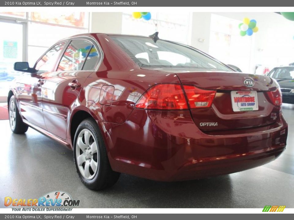 2010 Kia Optima LX Spicy Red / Gray Photo #4