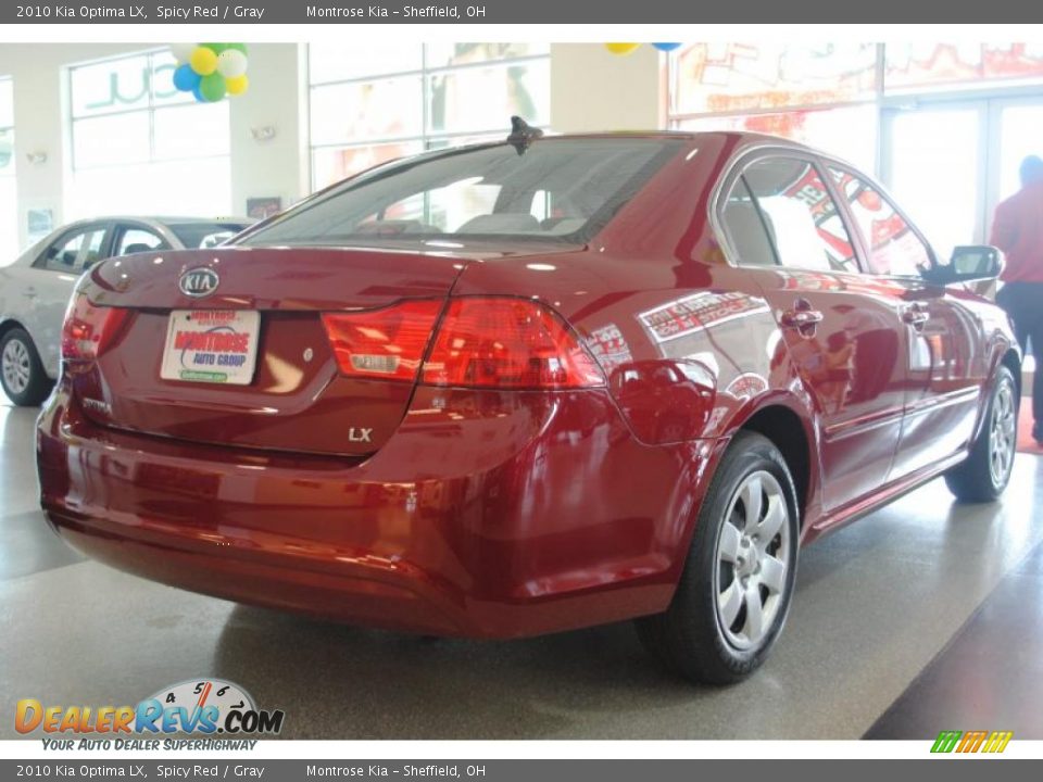 2010 Kia Optima LX Spicy Red / Gray Photo #7