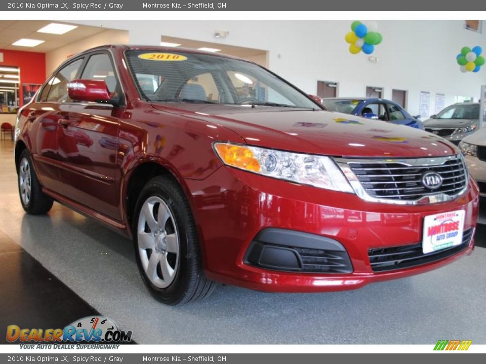 2010 Kia Optima LX Spicy Red / Gray Photo #9