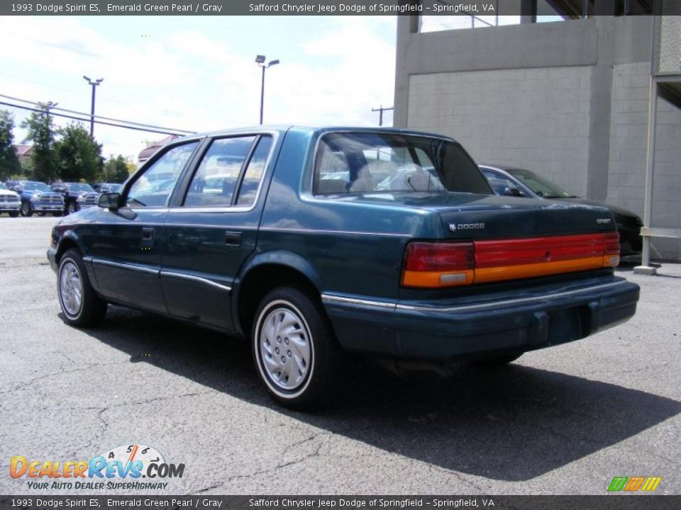 1993 Dodge Spirit ES Emerald Green Pearl / Gray Photo #7