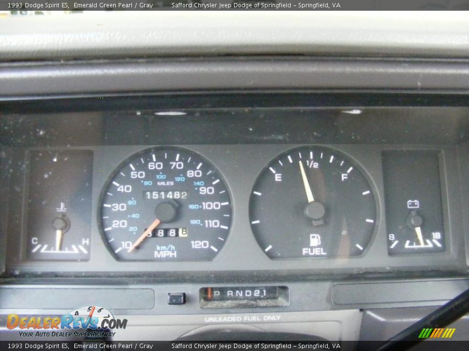 1993 Dodge Spirit ES Emerald Green Pearl / Gray Photo #12