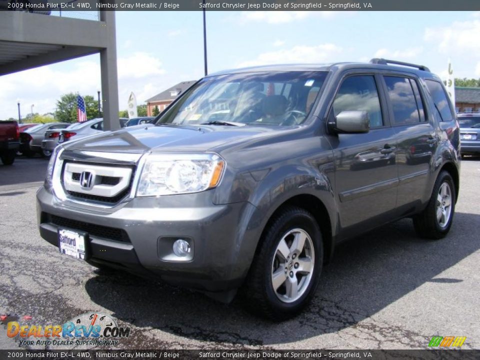 2009 Honda Pilot EX-L 4WD Nimbus Gray Metallic / Beige Photo #1