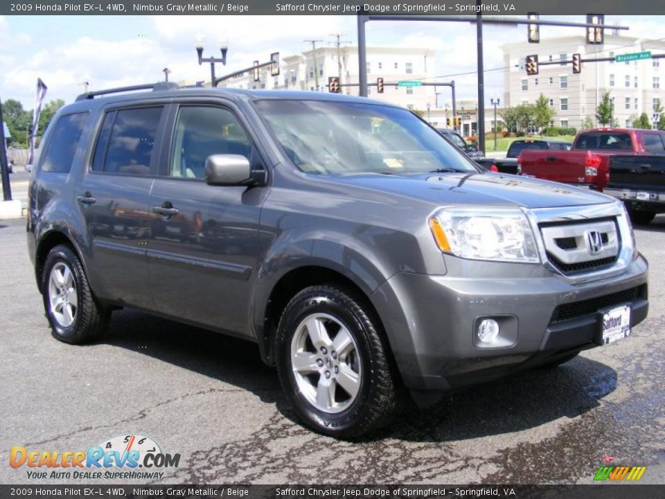 2009 Honda Pilot EX-L 4WD Nimbus Gray Metallic / Beige Photo #3