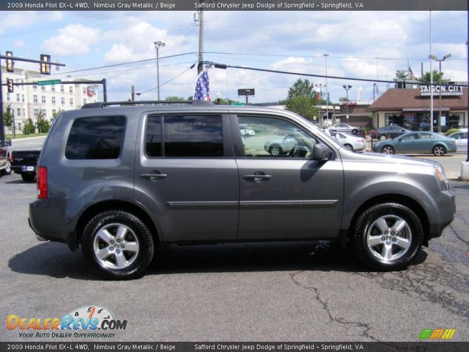 2009 Honda Pilot EX-L 4WD Nimbus Gray Metallic / Beige Photo #4