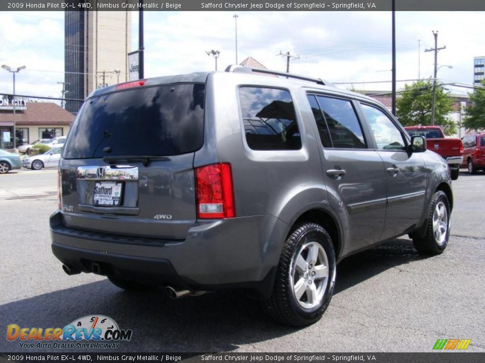 2009 Honda Pilot EX-L 4WD Nimbus Gray Metallic / Beige Photo #5
