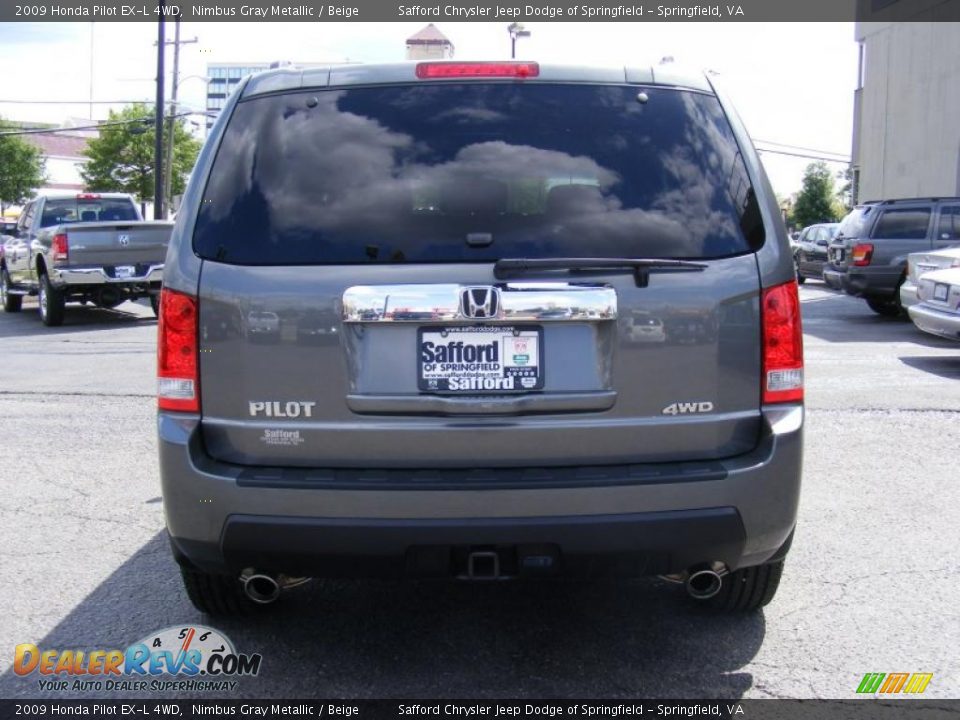 2009 Honda Pilot EX-L 4WD Nimbus Gray Metallic / Beige Photo #6