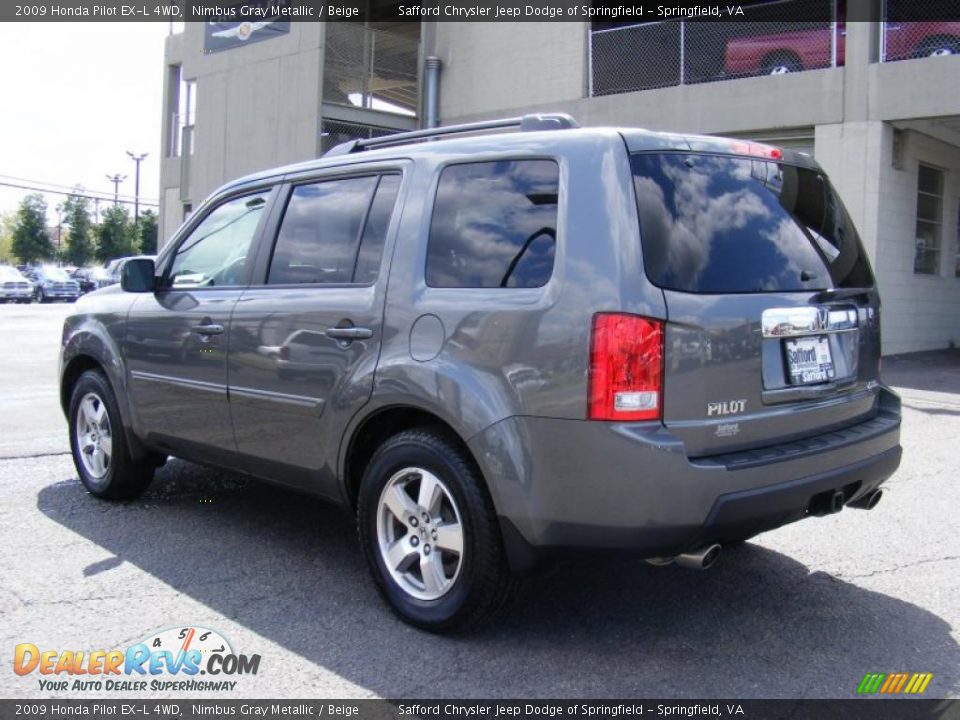 2009 Honda Pilot EX-L 4WD Nimbus Gray Metallic / Beige Photo #7