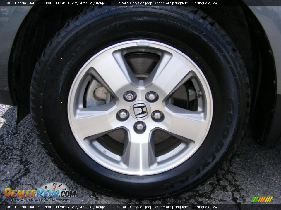 2009 Honda Pilot EX-L 4WD Nimbus Gray Metallic / Beige Photo #9