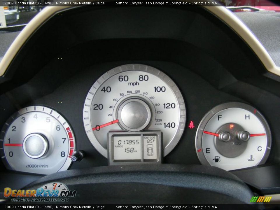 2009 Honda Pilot EX-L 4WD Nimbus Gray Metallic / Beige Photo #11