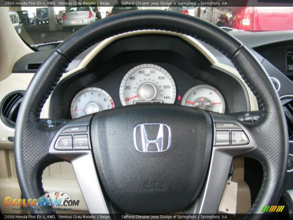2009 Honda Pilot EX-L 4WD Nimbus Gray Metallic / Beige Photo #12