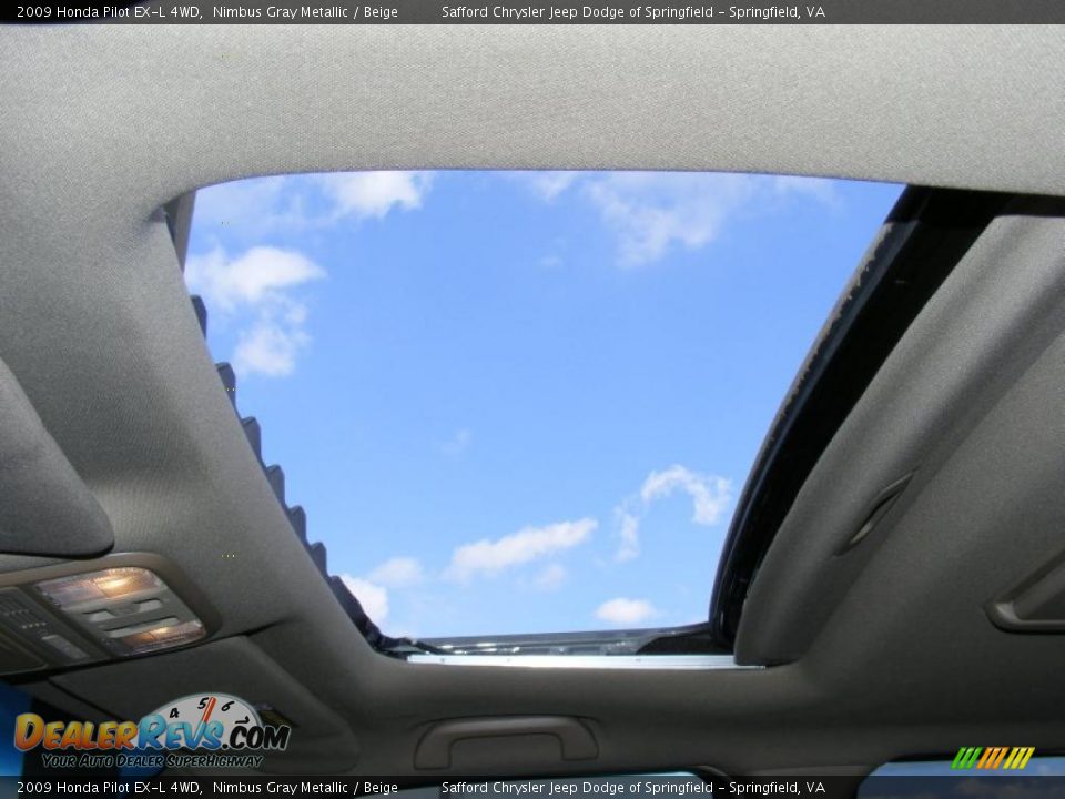 2009 Honda Pilot EX-L 4WD Nimbus Gray Metallic / Beige Photo #17
