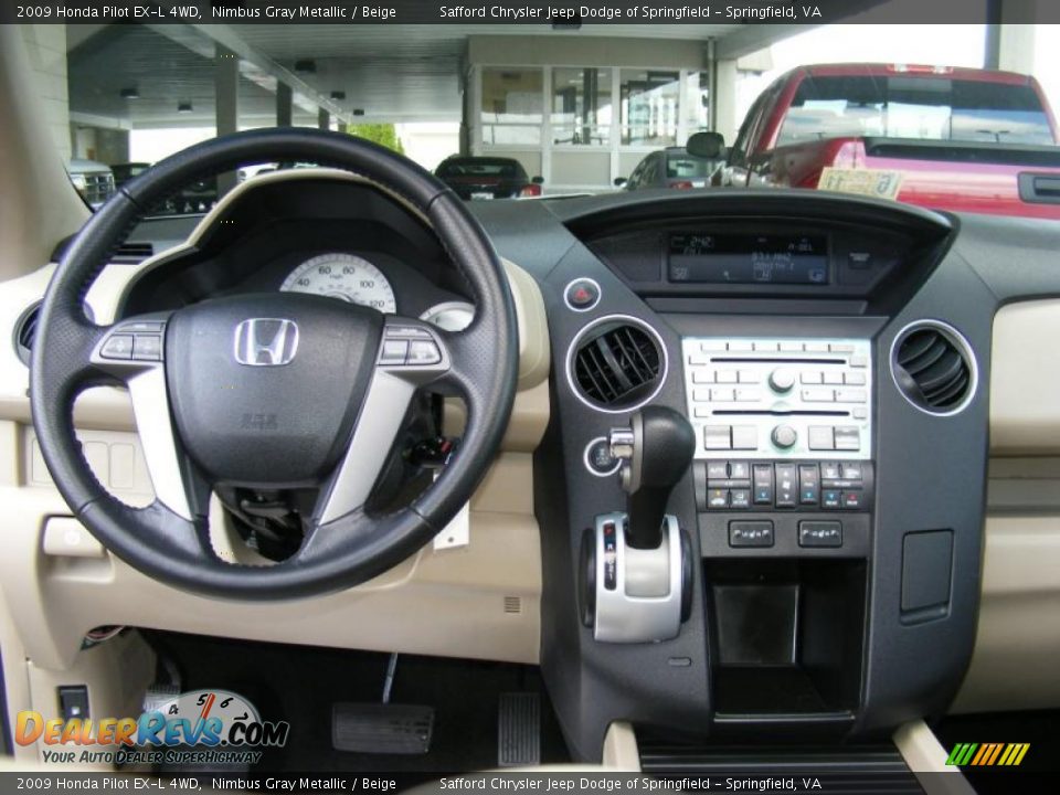 2009 Honda Pilot EX-L 4WD Nimbus Gray Metallic / Beige Photo #18