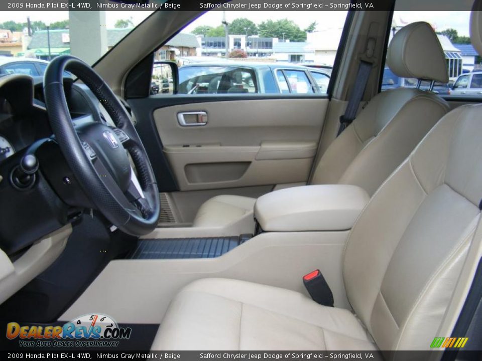 2009 Honda Pilot EX-L 4WD Nimbus Gray Metallic / Beige Photo #23