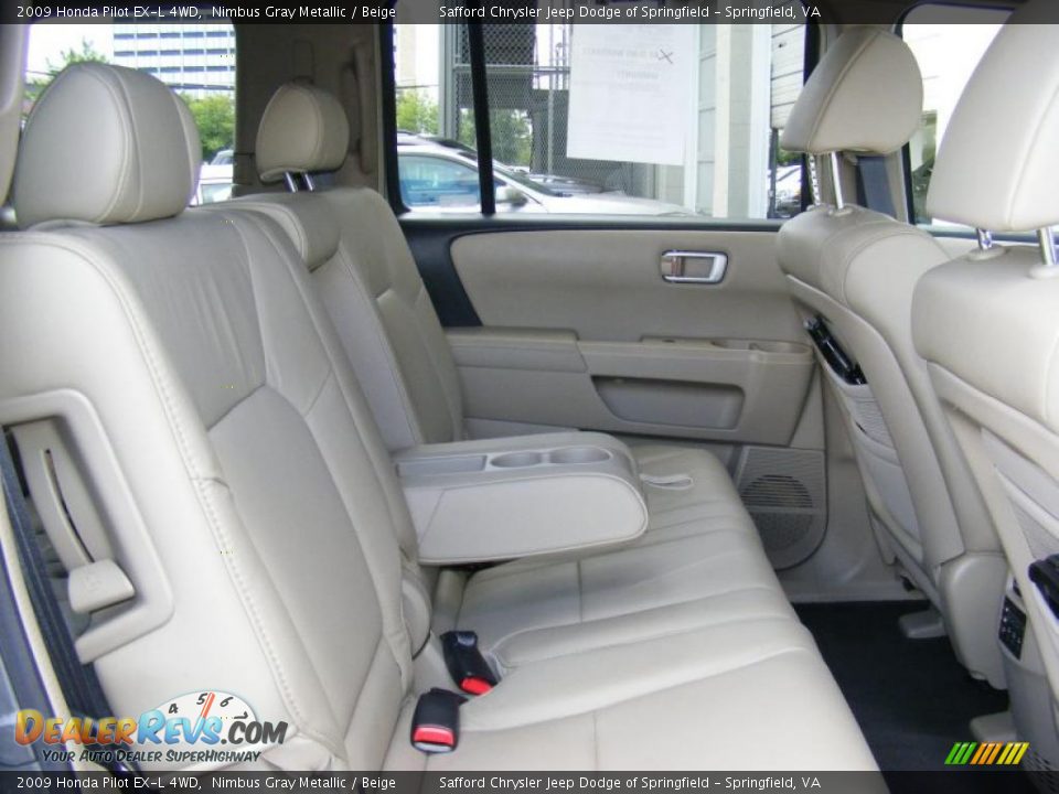 2009 Honda Pilot EX-L 4WD Nimbus Gray Metallic / Beige Photo #34
