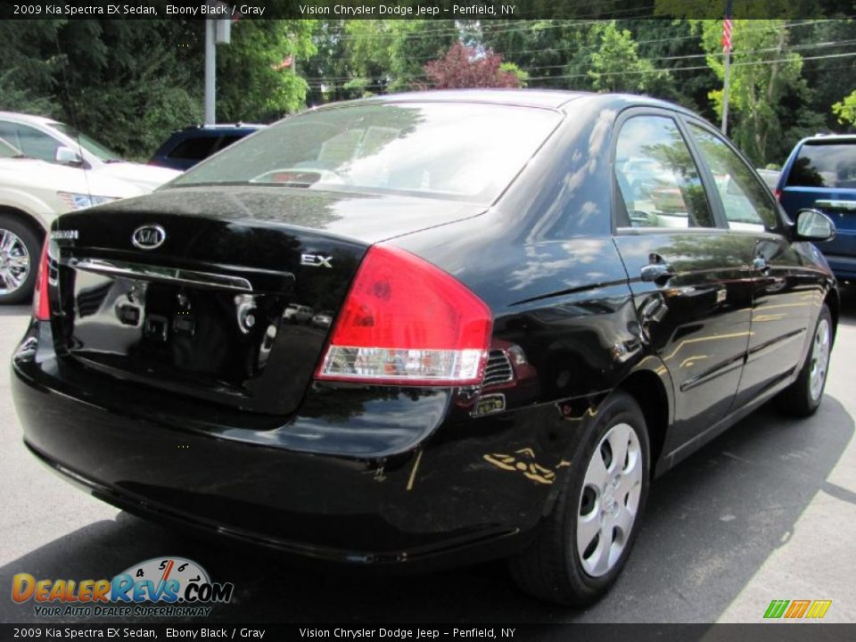 2009 Kia Spectra EX Sedan Ebony Black / Gray Photo #2
